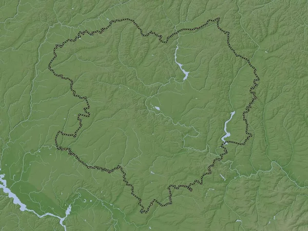 Kharkiv Región Ucrania Mapa Elevación Coloreado Estilo Wiki Con Lagos —  Fotos de Stock