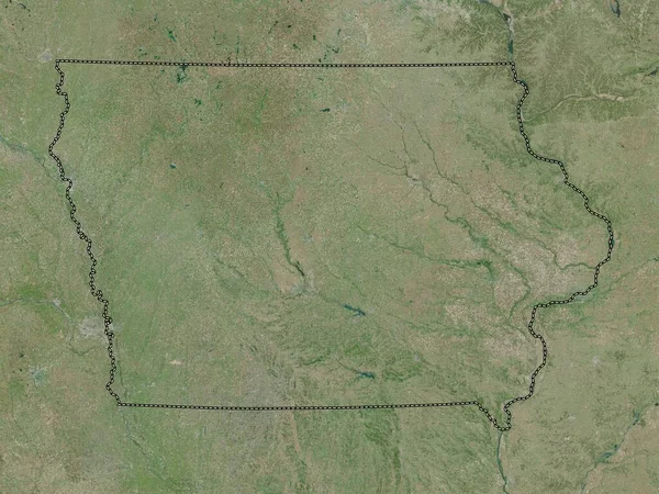 Айова Штат Сполучених Штатів Америки Супутникова Карта Високої Роздільної Здатності — стокове фото