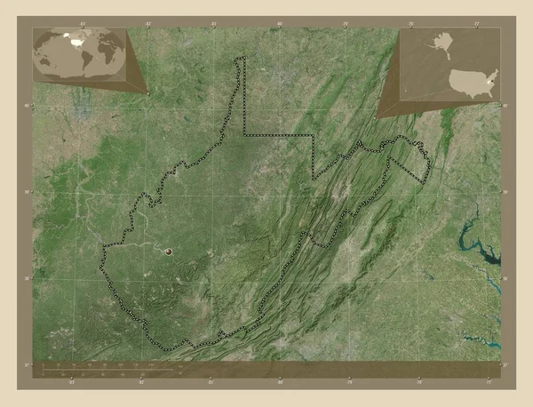 West Virginia Verenigde Staten Van Amerika Satellietkaart Met Hoge Resolutie — Stockfoto