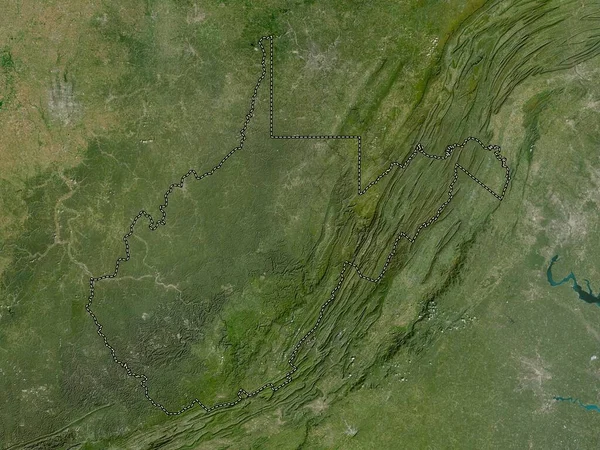 West Virginia State United States America Low Resolution Satellite Map — Stock Photo, Image