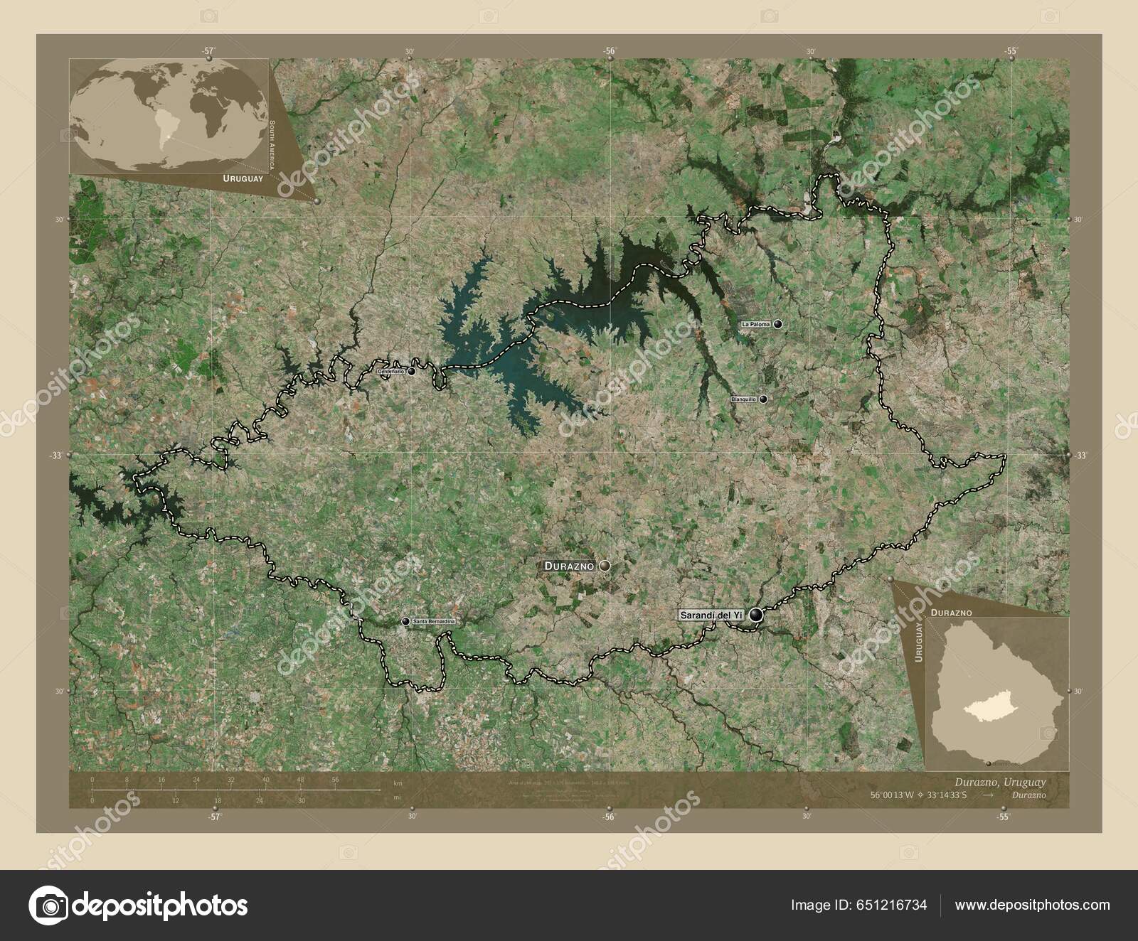 Дуразно Уругвай Спутниковая Карта Высокого Разрешения Места.
