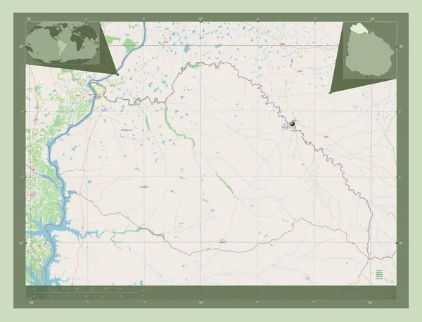 Артигас Департамент Уругвая Карта Улиц Вспомогательные Карты Расположения Углов — стоковое фото