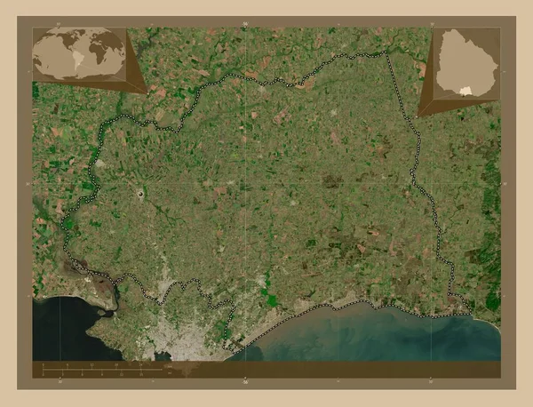 Κανελόνια Τμήμα Ουρουγουάης Δορυφορικός Χάρτης Χαμηλής Ανάλυσης Γωνιακοί Χάρτες Βοηθητικής — Φωτογραφία Αρχείου