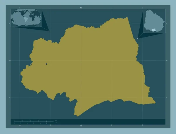 卡内隆 乌拉圭省 固体的颜色形状 角辅助位置图 — 图库照片