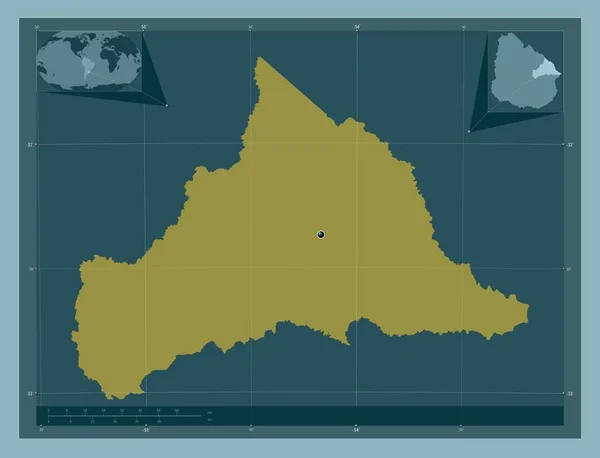 Cerro Largo Departamento Uruguai Forma Cor Sólida Mapa Localização Auxiliar — Fotografia de Stock