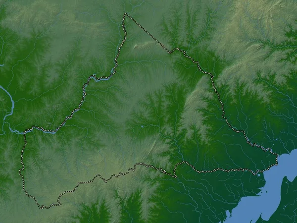 Серро Ларго Департамент Уругваю Кольорові Карти Висот Озерами Річками — стокове фото