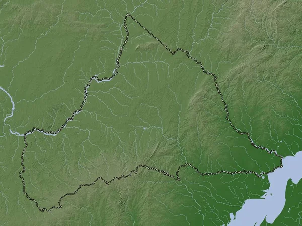 Cerro Largo 乌拉圭省 带有湖泊和河流的Wiki风格的高程图 — 图库照片
