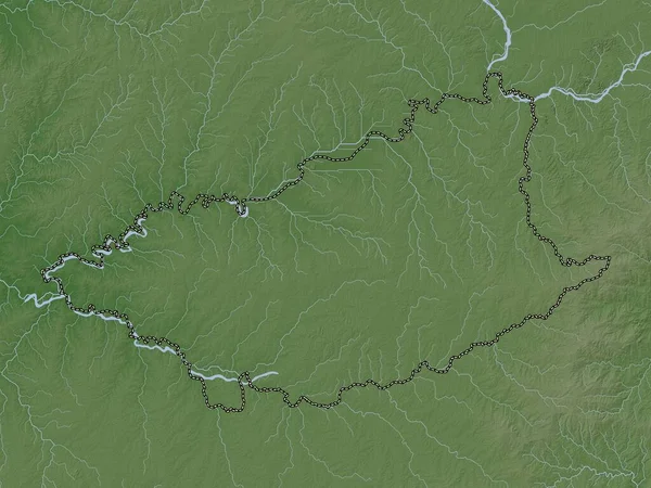 Дуразно Уругвай Карта Высот Окрашенная Вики Стиле Озерами Реками — стоковое фото