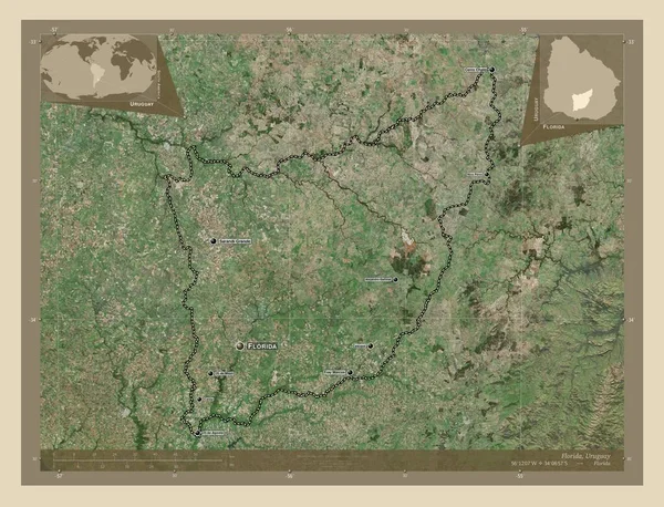 Флорида Департамент Уругваю Супутникова Карта Високої Роздільної Здатності Місця Розташування — стокове фото
