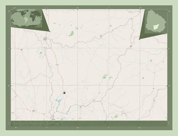 Флорида Департамент Уругвая Карта Улиц Вспомогательные Карты Расположения Углов — стоковое фото