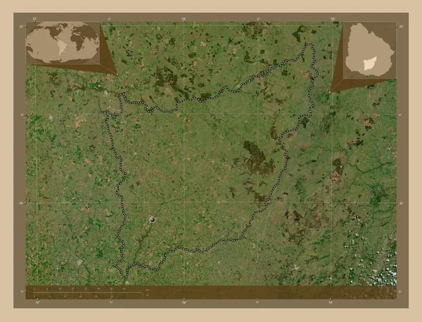 Φλόριντα Τμήμα Ουρουγουάης Δορυφορικός Χάρτης Χαμηλής Ανάλυσης Γωνιακοί Χάρτες Βοηθητικής — Φωτογραφία Αρχείου