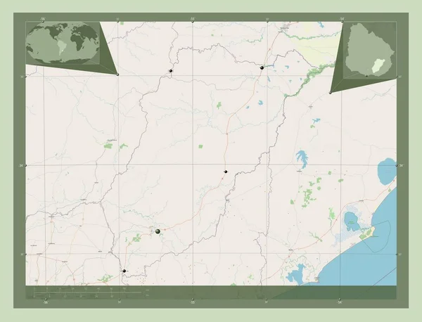 Lavalleja Departament Urugwaju Otwórz Mapę Ulic Lokalizacje Dużych Miast Regionu — Zdjęcie stockowe
