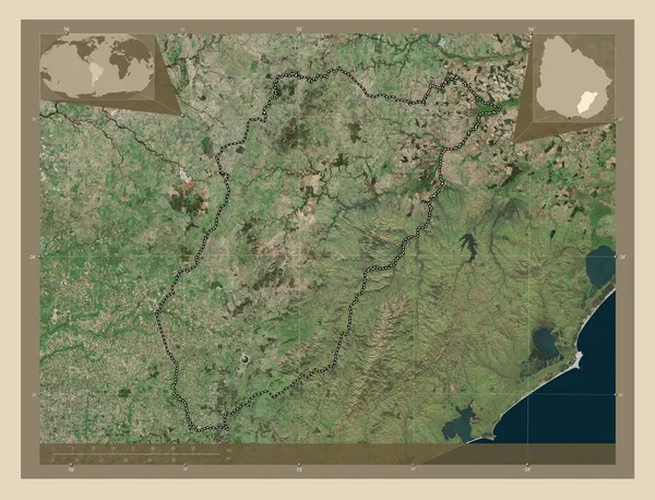 Lavalleja Department Uruguay High Resolution Satellite Map Corner Auxiliary Location — Stock Photo, Image