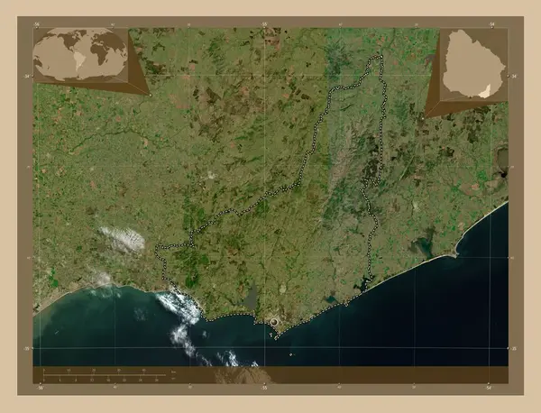 ウルグアイのマルドナードだ 低解像度衛星地図 コーナー補助位置図 — ストック写真