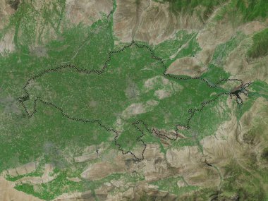 Andijon, Özbekistan bölgesi. Yüksek çözünürlüklü uydu haritası