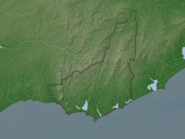 Maldonado Departamento Uruguai Mapa Elevação Colorido Estilo Wiki Com Lagos — Fotografia de Stock