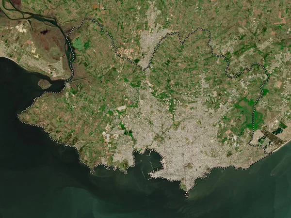 Montevideo Från Uruguay Lågupplöst Satellitkarta — Stockfoto