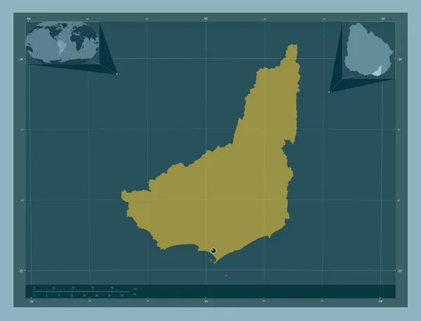 Μαλντονάντο Τμήμα Ουρουγουάης Ατόφιο Χρώμα Γωνιακοί Χάρτες Βοηθητικής Θέσης — Φωτογραφία Αρχείου