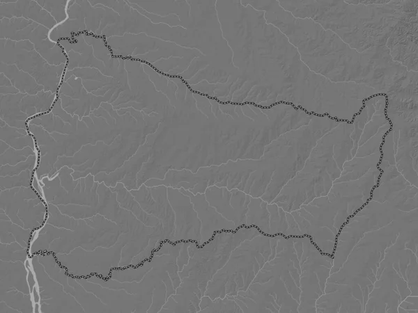 Paysandu Department Uruguay Bilevel Elevation Map Lakes Rivers — Stock Photo, Image