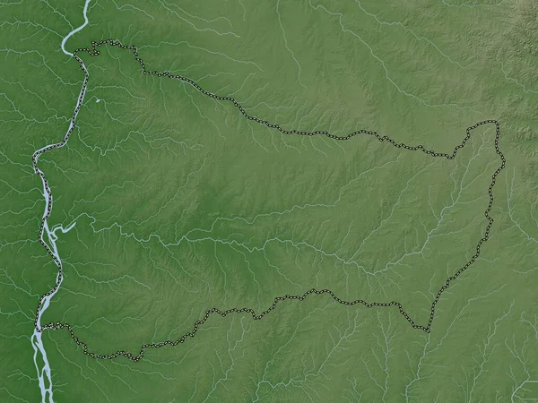Paysandu Uruguay Departmanı Yükseklik Haritası Göller Nehirlerle Wiki Stilinde Renklendirilmiştir — Stok fotoğraf
