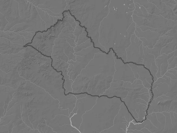 Rivera Department Uruguay Bilevel Elevation Map Lakes Rivers — Stock Photo, Image