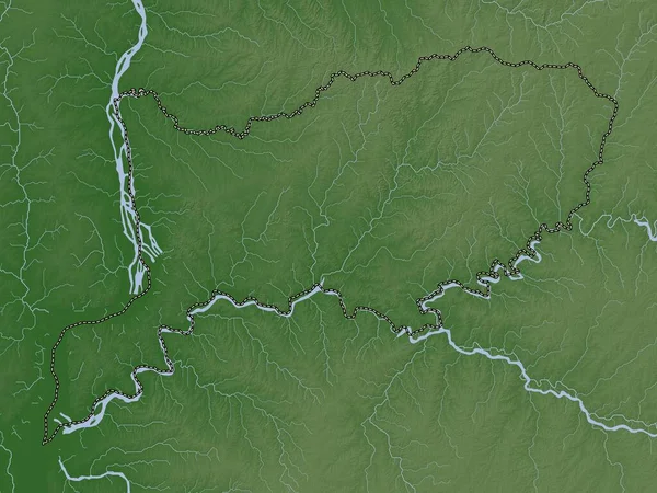 Rio Negro Uruguay Bölümü Yükseklik Haritası Göller Nehirlerle Wiki Stilinde — Stok fotoğraf