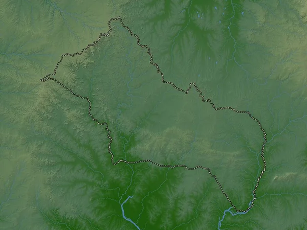 Рівера Департамент Уругваю Кольорові Карти Висот Озерами Річками — стокове фото