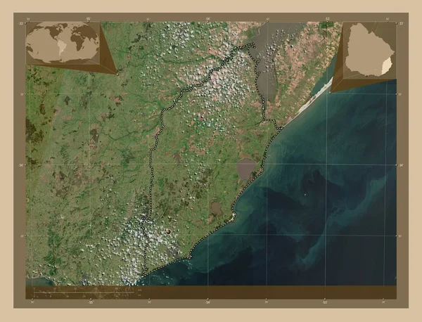 Rocha Department Uruguay Low Resolution Satellite Map Corner Auxiliary Location — Stock Photo, Image