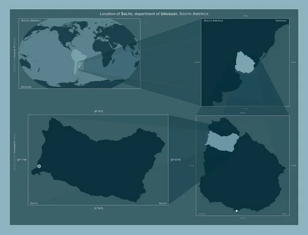 Salto Departamento Uruguai Diagrama Mostrando Localização Região Mapas Maior Escala — Fotografia de Stock