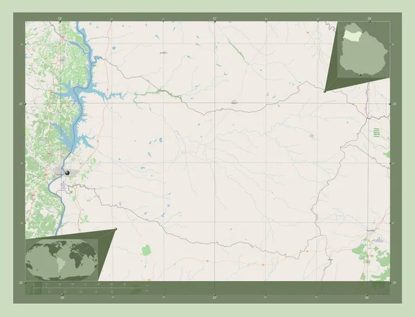 Сальто Департамент Уругвая Карта Улиц Вспомогательные Карты Расположения Углов — стоковое фото