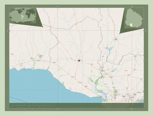 Сан Хосе Департамент Уругваю Відкрита Карта Вулиць Кутові Допоміжні Карти — стокове фото