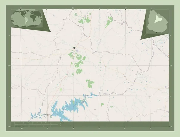 Tacuarembo Departament Urugwaju Otwórz Mapę Ulic Pomocnicze Mapy Położenia Narożnika — Zdjęcie stockowe
