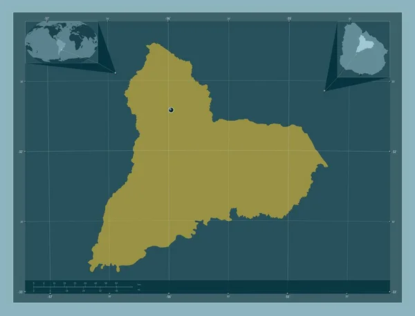 Такуарембо Департамент Уругвая Твердая Форма Цвета Вспомогательные Карты Расположения Углов — стоковое фото