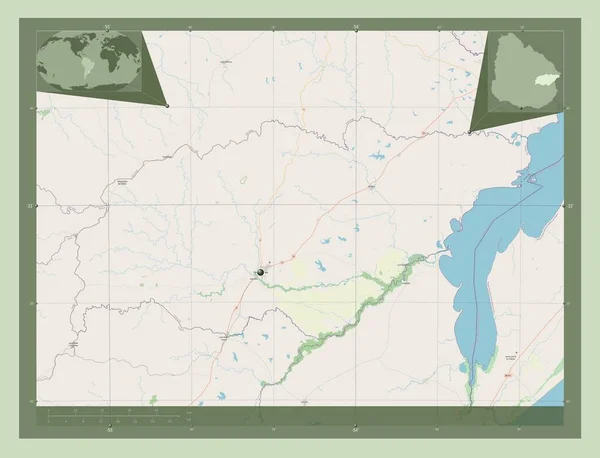 Treinta Tres Departament Urugwaju Otwórz Mapę Ulic Pomocnicze Mapy Położenia — Zdjęcie stockowe