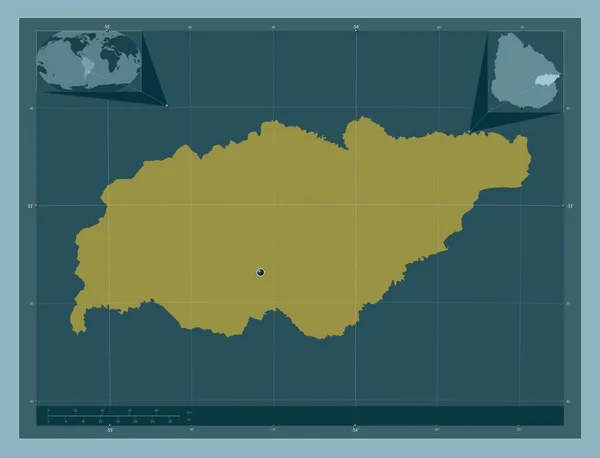 Treinta Tres Departamento Uruguai Forma Cor Sólida Mapa Localização Auxiliar — Fotografia de Stock