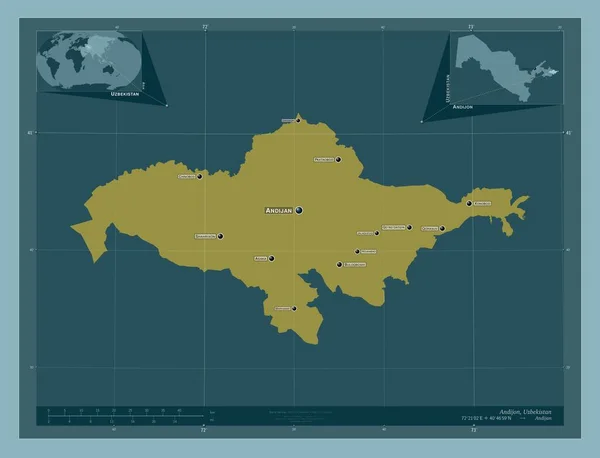 Андижон Область Узбекистана Твердая Форма Цвета Места Названия Крупных Городов — стоковое фото