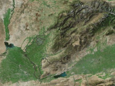 Taşkent, Özbekistan bölgesi. Yüksek çözünürlüklü uydu haritası