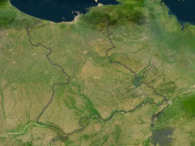 Anzoategui, Venezuela eyaleti. Düşük çözünürlüklü uydu haritası