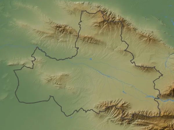 Samarkand Région Ouzbékistan Carte Altitude Colorée Avec Lacs Rivières — Photo