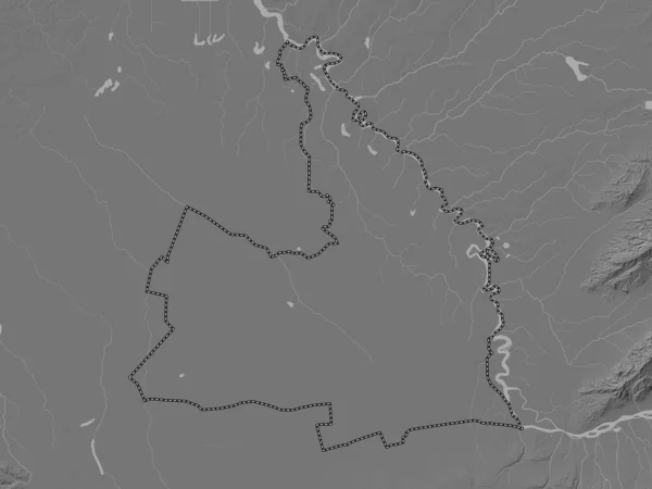 Sirdaryo Regione Uzbekistan Mappa Dell Elevazione Bilivello Con Laghi Fiumi — Foto Stock