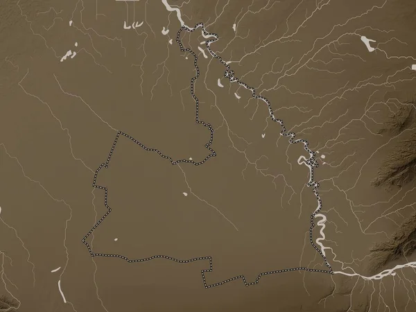 Sirdaryo Région Ouzbékistan Carte Altitude Colorée Dans Des Tons Sépia — Photo