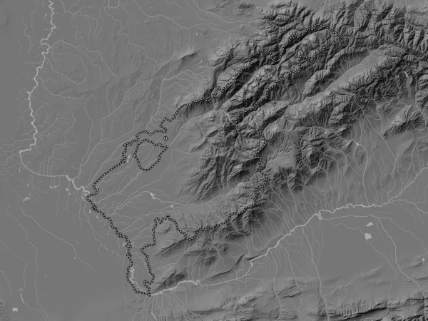 Taskent Región Uzbekistán Mapa Elevación Bilevel Con Lagos Ríos — Foto de Stock