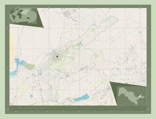 Ташкент Область Узбекистана Карта Улиц Вспомогательные Карты Расположения Углов — стоковое фото