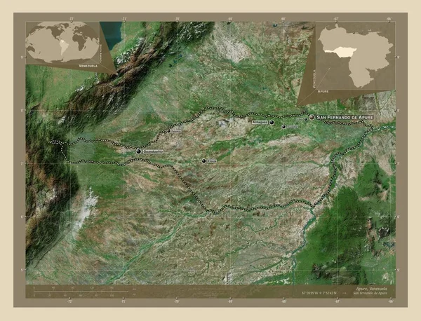 Апізод Штат Венесуела Супутникова Карта Високої Роздільної Здатності Місця Розташування — стокове фото
