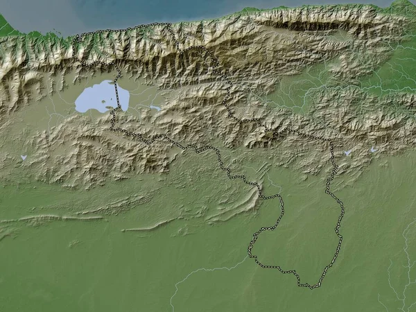 Aragua Πολιτεία Της Βενεζουέλας Υψόμετρο Χάρτη Χρωματισμένο Wiki Στυλ Λίμνες — Φωτογραφία Αρχείου