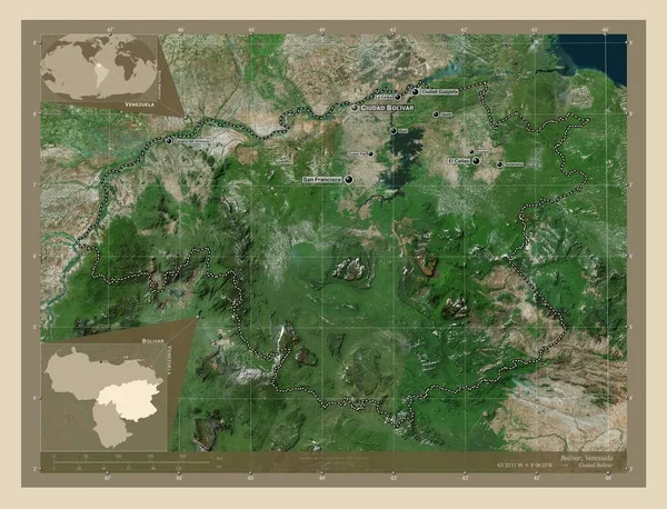 Болівар Штат Венесуела Супутникова Карта Високої Роздільної Здатності Місця Розташування — стокове фото