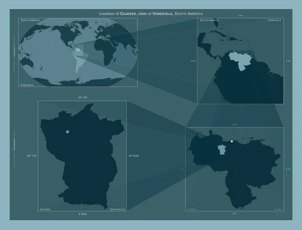 Cojedes Estado Venezuela Diagrama Que Muestra Ubicación Región Mapas Gran —  Fotos de Stock