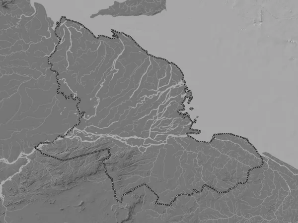 Delta Amacuro Stato Del Venezuela Mappa Dell Elevazione Bilivello Con — Foto Stock