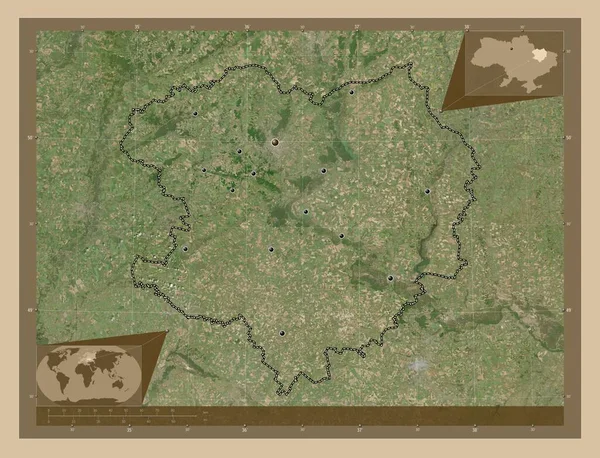 Χάρκοβο Περιοχή Της Ουκρανίας Δορυφορικός Χάρτης Χαμηλής Ανάλυσης Τοποθεσίες Μεγάλων — Φωτογραφία Αρχείου