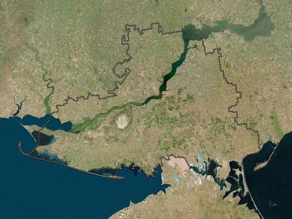 Kherson, Ukrayna bölgesi. Düşük çözünürlüklü uydu haritası